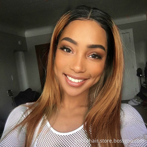 100% Cambodian Human Hair 1b/30 Ombre Color Bundles with Closure Cuticle Aligned Virgin Hair Weave Extension Straight Bundles